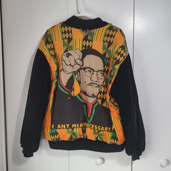 VTG 90s Malcolm X Black History 90s Fashion African American Jacket Mens
